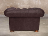 Ol' Cully Chesterfield Chair In Rosewood Seasoned Leather