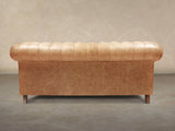 Ollie 2 Seat Chesterfield Sofa In Butterscotch Rustic Leather