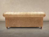 Ollie 2 Seat Chesterfield Sofa In Honey Rustic Leather