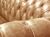 Ollie 4 Seat Chesterfield Sofa In Butterscotch Rustic Leather