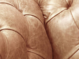Ollie 4 Seat Chesterfield Sofa In Butterscotch Rustic Leather