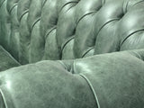 Ollie 4 Seat Chesterfield Sofa In Shamrock Rustic Leather