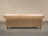 Ollie 4 Seat Chesterfield Sofa In Wheatmeal Rustic Leather