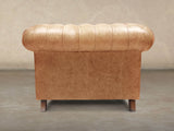 Ollie Chesterfield Chair In Butterscotch Rustic Leather
