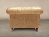 Ollie Chesterfield Chair In Honey Rustic Leather