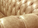 Ollie Chesterfield Chair In Honey Rustic Leather