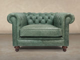 Ollie Chesterfield Chair In Shamrock Rustic Leather
