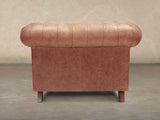 Ollie Chesterfield Chair In Tawny Rustic Leather