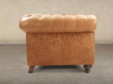 Ollie Chesterfield Snuggler In Butterscotch Rustic Leather