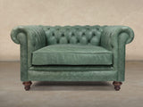Ollie Chesterfield Snuggler In Shamrock Rustic Leather