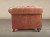 Ollie Chesterfield Snuggler In Tawny Rustic Leather