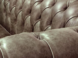 Ollie Extra Large Chesterfield Sofa In Roast Rustic Leather