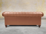 Polly 3 Seat Chesterfield Sofa In Espresso Lux Leather