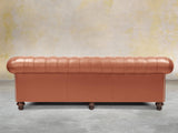 Polly 4 Seat Chesterfield Sofa In Auburn Lux Leather