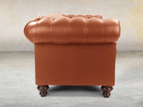 Polly 4 Seat Chesterfield Sofa In Auburn Lux Leather