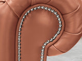 Polly 4 Seat Chesterfield Sofa In Auburn Lux Leather