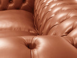 Polly 4 Seat Chesterfield Sofa In Auburn Lux Leather