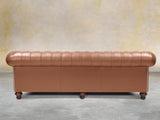 Polly 4 Seat Chesterfield Sofa In Espresso Lux Leather