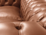 Polly 4 Seat Chesterfield Sofa In Espresso Lux Leather