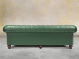 Polly 4 Seat Chesterfield Sofa In Forest Lux Leather