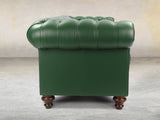Polly 4 Seat Chesterfield Sofa In Forest Lux Leather
