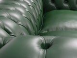Polly 4 Seat Chesterfield Sofa In Forest Lux Leather