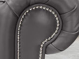 Polly 4 Seat Chesterfield Sofa In Iron Lux Leather