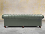 Polly 4 Seat Chesterfield Sofa In Kale Lux Leather