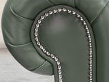 Polly 4 Seat Chesterfield Sofa In Kale Lux Leather