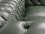 Polly 4 Seat Chesterfield Sofa In Kale Lux Leather