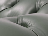 Polly 4 Seat Chesterfield Sofa In Kale Lux Leather