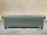 Polly 4 Seat Chesterfield Sofa In Lagoon Lux Leather