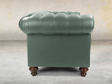 Polly 4 Seat Chesterfield Sofa In Lagoon Lux Leather