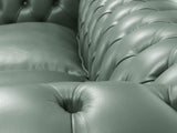 Polly 4 Seat Chesterfield Sofa In Lagoon Lux Leather