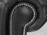 Polly 4 Seat Chesterfield Sofa In Pitch Lux Leather