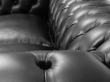 Polly 4 Seat Chesterfield Sofa In Pitch Lux Leather