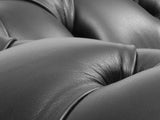 Polly 4 Seat Chesterfield Sofa In Pitch Lux Leather