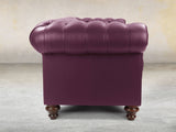 Polly 4 Seat Chesterfield Sofa In Plum Lux Leather