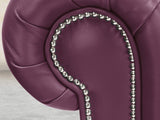 Polly 4 Seat Chesterfield Sofa In Plum Lux Leather