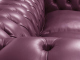 Polly 4 Seat Chesterfield Sofa In Plum Lux Leather