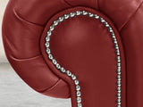 Polly 4 Seat Chesterfield Sofa In Red Lux Leather
