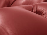 Polly 4 Seat Chesterfield Sofa In Red Lux Leather