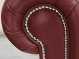 Polly 4 Seat Chesterfield Sofa In Ruby Lux Leather