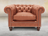 Polly Chesterfield Chair In Auburn Lux Leather