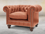 Polly Chesterfield Chair In Auburn Lux Leather