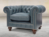 Polly Chesterfield Chair In Cambridge Lux Leather