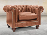 Polly Chesterfield Chair In Espresso Lux Leather