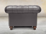 Polly Chesterfield Chair In Iron Lux Leather