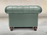 Polly Chesterfield Chair In Lagoon Lux Leather