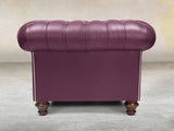 Polly Chesterfield Chair In Plum Lux Leather